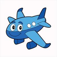 Cartoon smiling plane mascot character vector
