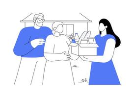 Helping older generation isolated cartoon illustrations. vector