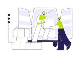 Truck loading abstract concept illustration. vector
