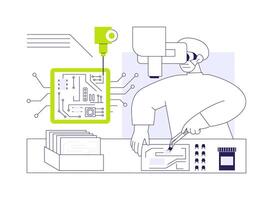 PCB assembling abstract concept illustration. vector