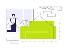 Large object moving abstract concept illustration. vector