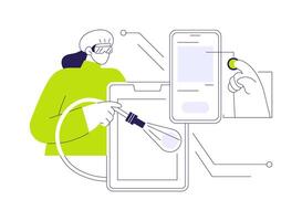 Touch screen integration abstract concept illustration. vector