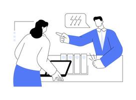 Conflict at a workplace abstract concept illustration. vector