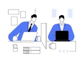 Competition in a workplace abstract concept illustration. vector