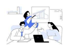 Meeting architect abstract concept illustration. vector