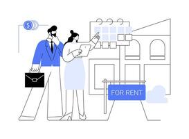 Renting a retail property abstract concept illustration. vector