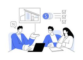 Real estate agent consulting clients abstract concept illustration. vector