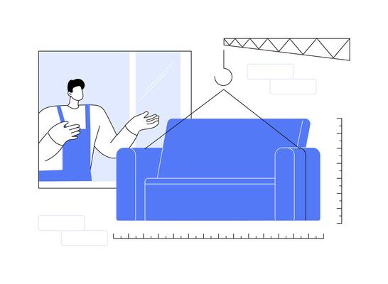 Large object moving abstract concept illustration.