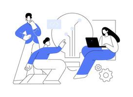 Brainstorming with a team abstract concept illustration. vector