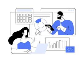 Discussing budget abstract concept illustration. vector