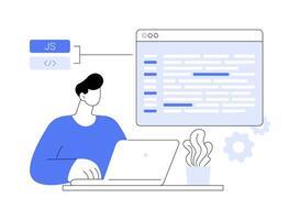 Javascript abstract concept illustration. vector