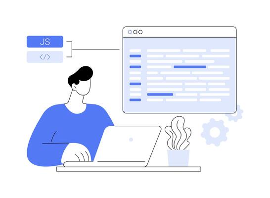 Javascript abstract concept illustration.