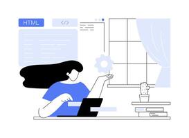 HTML coding abstract concept illustration. vector