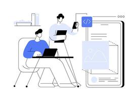 Mobile apps development abstract concept illustration. vector