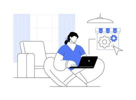 Creating online shop abstract concept illustration. vector
