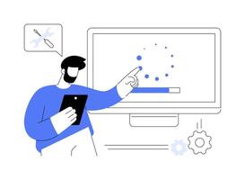 Remote troubleshooting abstract concept illustration. vector