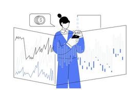 Stock trading platform abstract concept illustration. vector