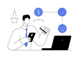 Making payments online abstract concept illustration. vector