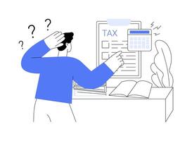 Difficulty with taxes abstract concept illustration. vector