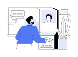 Interactive teller machine abstract concept illustration. vector