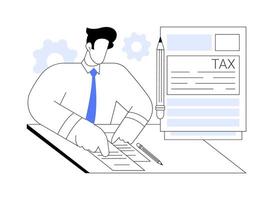 Filing tax form abstract concept illustration. vector