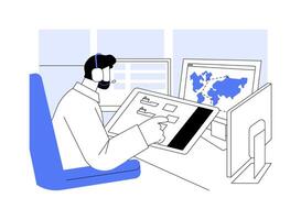 Port control room abstract concept illustration. vector