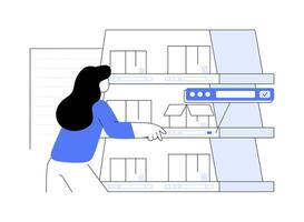 Pick-to-light system abstract concept illustration. vector