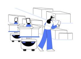 Picking robots abstract concept illustration. vector