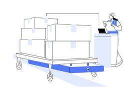 Automated guided cart abstract concept illustration. vector