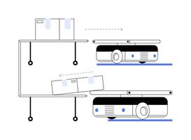 Sorting robots abstract concept illustration. vector
