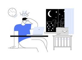 Overtime working abstract concept illustration. vector