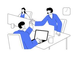 Cubicle office abstract concept illustration. vector