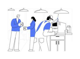 Coffee machine maintenance abstract concept illustration. vector