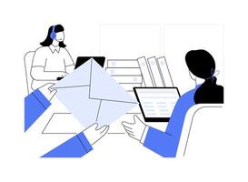 Documents delivery abstract concept illustration. vector