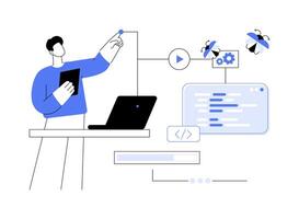 Automated testing abstract concept illustration. vector