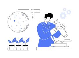 Study microorganisms abstract concept illustration. vector