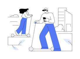 Electric scooter abstract concept illustration. vector
