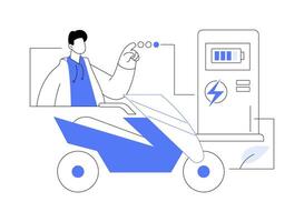 Electric motorcycle abstract concept illustration. vector