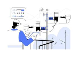 Analyzing environmental data abstract concept illustration. vector
