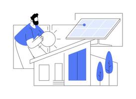 Passive solar architecture abstract concept illustration. vector