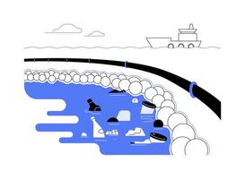 Ocean cleanup project abstract concept illustration. vector