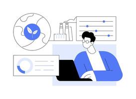 Ecosystem monitoring abstract concept illustration. vector