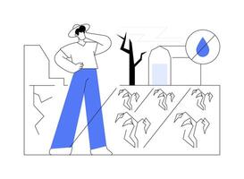 Desertification and drought abstract concept illustration. vector