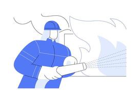 Firefighter abstract concept illustration. vector