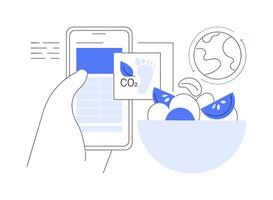 Carbon footprint tracking app abstract concept illustration. vector