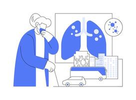 Pollution caused respiratory diseases abstract concept illustration. vector