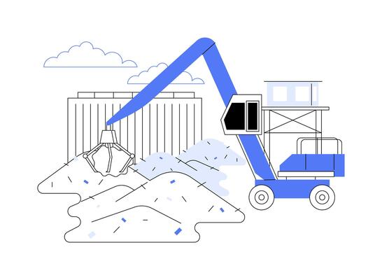 Loading waste abstract concept illustration.