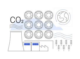 Carbon capture abstract concept illustration. vector