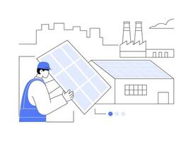 Alternative energy sources use in manufacturing abstract concept illustration. vector