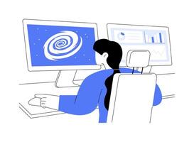 Analyze astronomical data abstract concept illustration. vector
